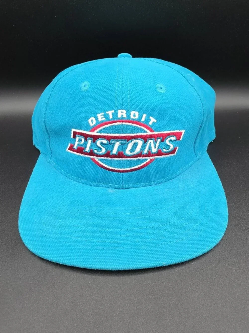Vintage Detroit Pistons Sports Specialties NBA Teal Wool Blend Snapback Hat RARE